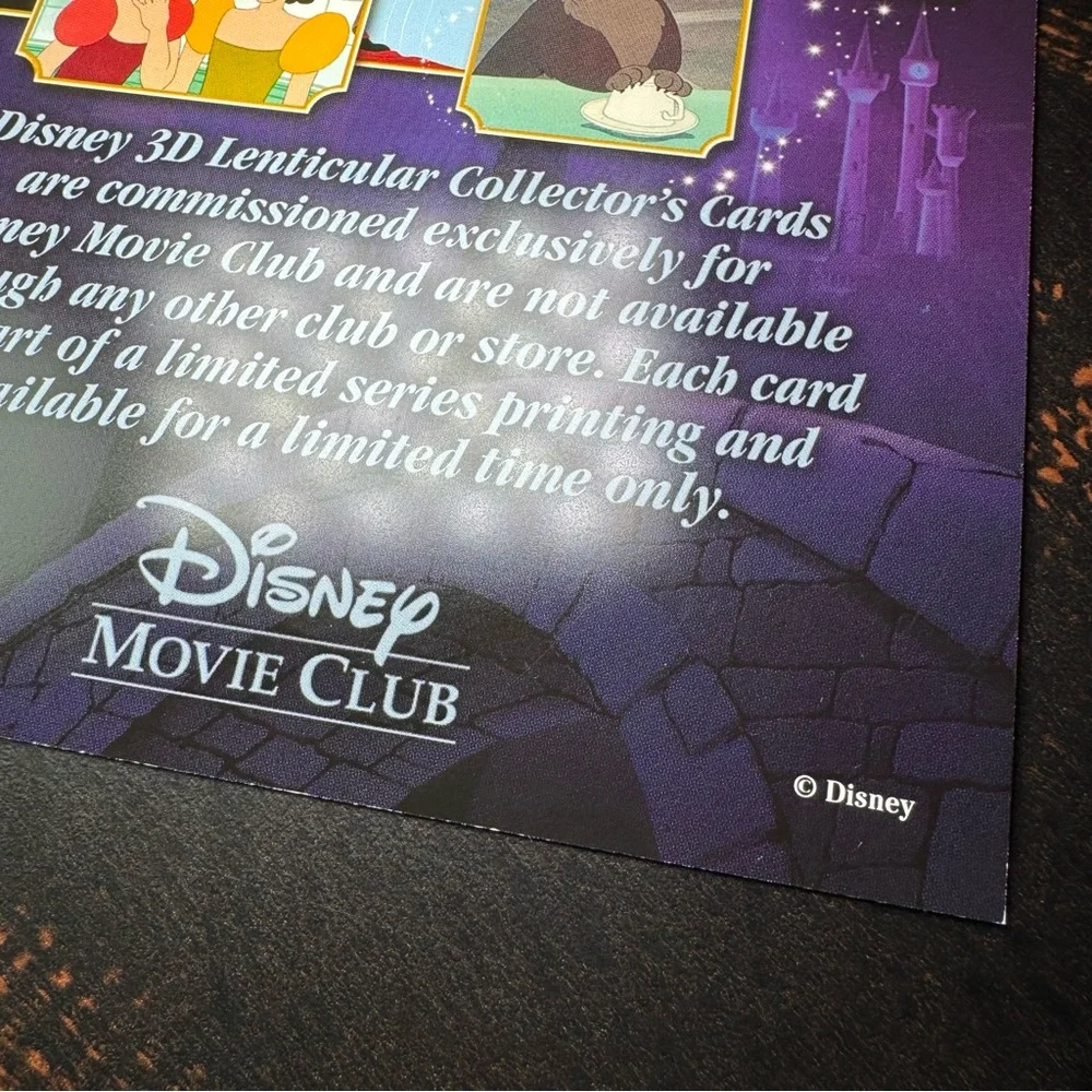 CINDERELLA Diamond Edition 3D Lenticular Card Disney Movie Club‎ Rare OOP 2012